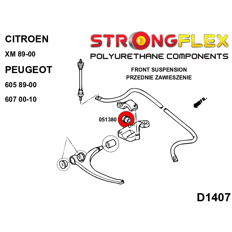 Front anti roll bar bushings SPORT Citroën Berlingo / XM / Xsara / ZX - Image 3