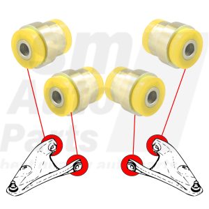 Front lower arm bushings SPORT Dacia Dokker / Lodgy / Logan / Sandero