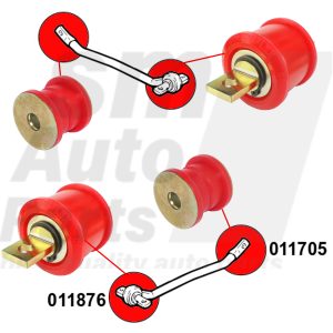 Rear trailing arm bushings Kit Alfa Romeo 147 / 156 / GT